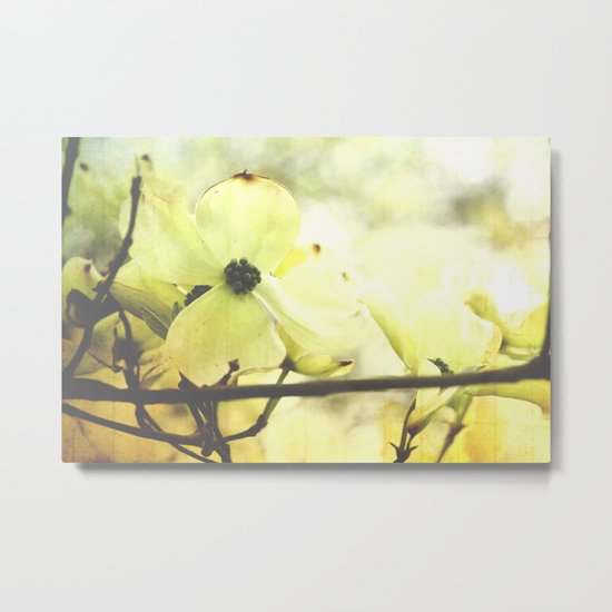 Tree Flowers and Texture Metal Print