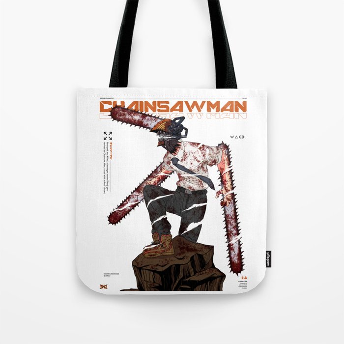 Chainsawman - Denji, fanart/fanmade from anime, illustration with urban graphic design Tote Bag