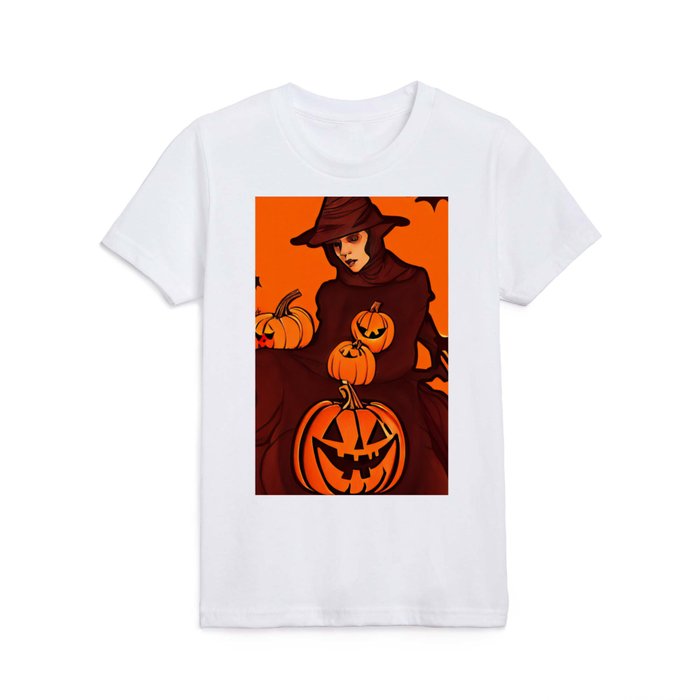 Halloween: time for witches and pumpkins Kids T Shirt