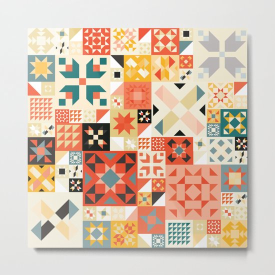 Modern Quilt Pattern Metal Print