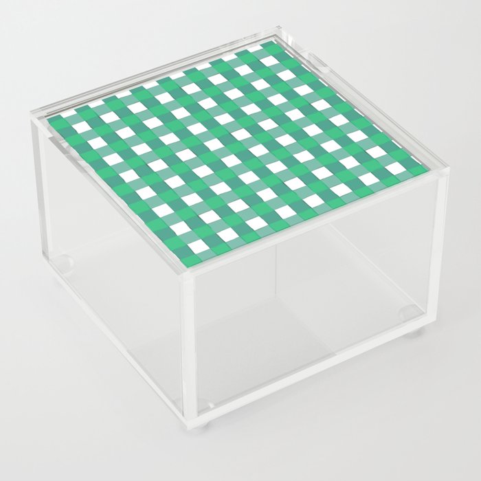 Cheerful Checks Green Acrylic Box