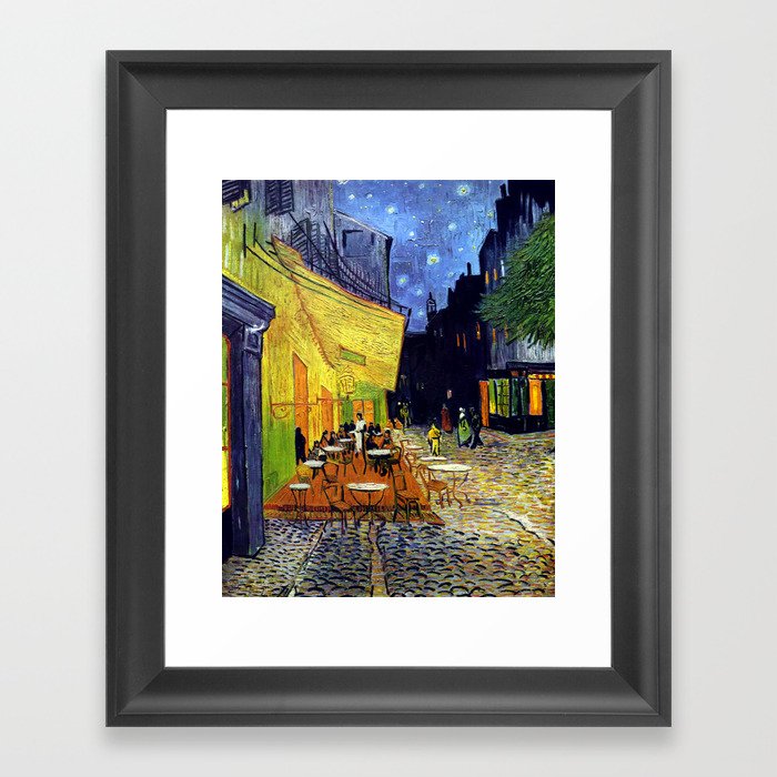 Vincent Willem van Gogh - Cafe Terrace at Night Framed Art Print