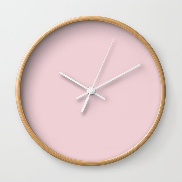 Pale Pastel Pink Solid Color Hue Shade - Patternless 5 Wall Clock