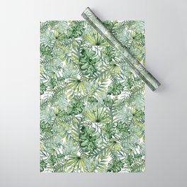 Seamless watercolor illustration of tropical leaves Wrapping Paper