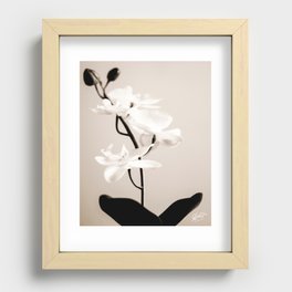 Synthetic Orchid in Sepia Recessed Framed Print