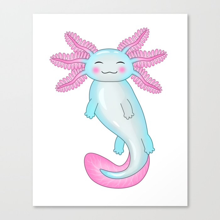 Cyan Axolotl Canvas Print
