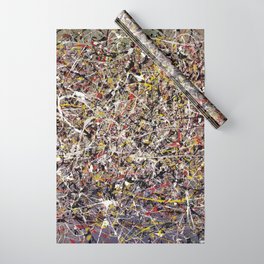 Intergalactic - Jackson Pollock style abstract painting by Rasko Wrapping Paper