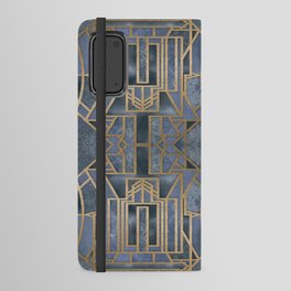 Blue And Copper Elegant Retro Art Deco Pattern With Marble Elements Android Wallet Case