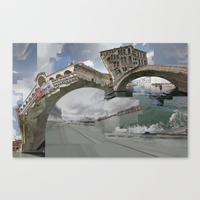 Venice Twice bridge Rialto, Italy Canvas Print