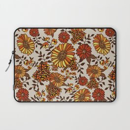 Retro 70s boho hippie orange flower power Laptop Sleeve
