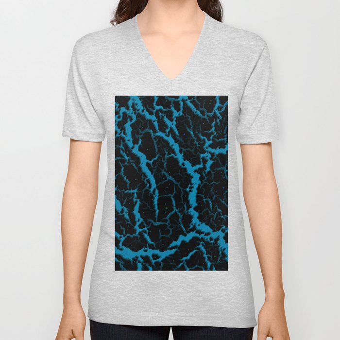 Cracked Space Lava - Sky Blue V Neck T Shirt