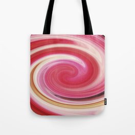 Pink, Red, White Abstract Hurricane Shape Design Tote Bag