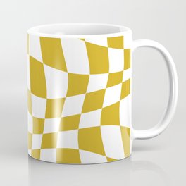 Warped Checkered Pattern (mustard yellow/white) Mug