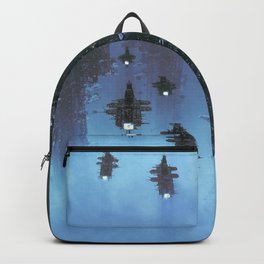 The Voyage Home Backpack | Alien, Futuristic, Ship, World, Ufo, Architecture, Fantasy, Spacecraft, Flying, City 