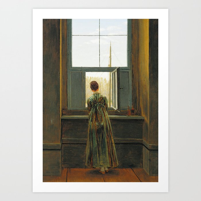 Woman at a Window by Caspar David Friedrich, 1822 Art Print