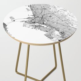 Oakland White Map Side Table