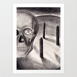 The Ghost of Time Art Print | Illustration, Scary, Pop Surrealism, Black and White 