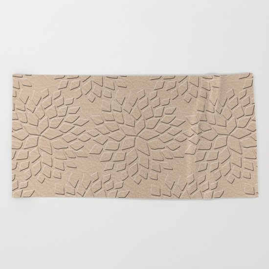 Leather Look Petal Pattern - Pale Dogwood Color Beach Towel