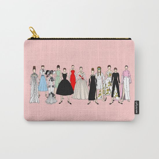 Audrey Hepburn Think Pink Outfits Fashion Carry-All Pouch