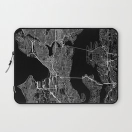 Seattle Black Map Laptop Sleeve
