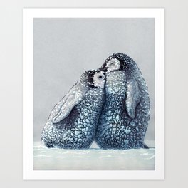 Penguin love Art Print