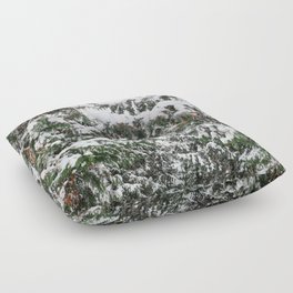 Snowy Fir Trees Floor Pillow