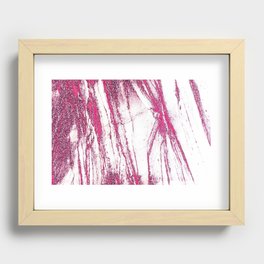 Dark Pink Glitter On White Background Recessed Framed Print