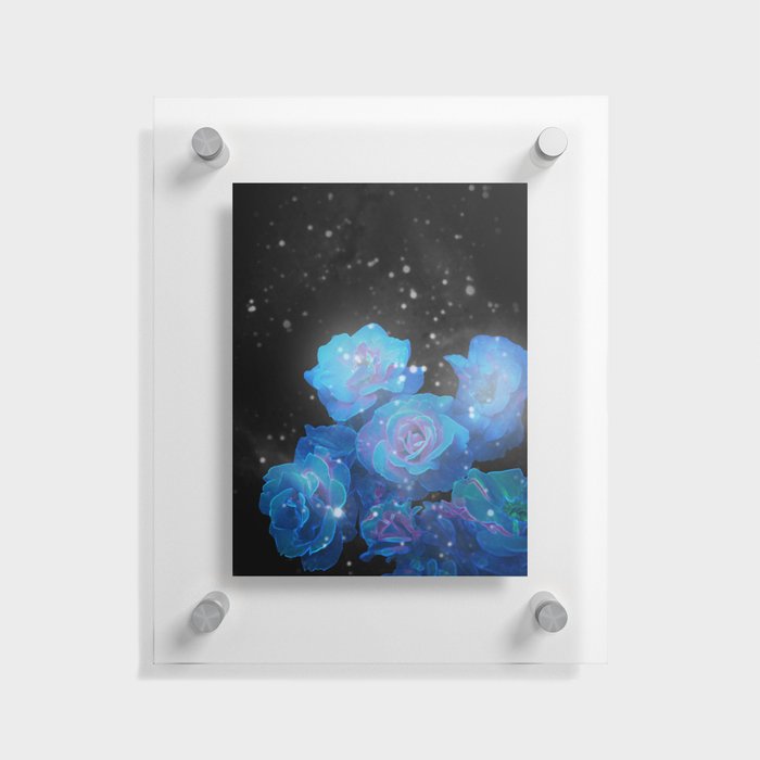 Blue Flowers Floating Acrylic Print