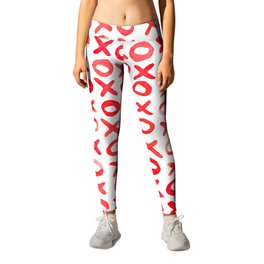Xoxo valentine's day - red Leggings | Valentines, Typography, Girlfriend, Lettering, Couple, Kiss, Painting, Red, Watercolor, Kisses 