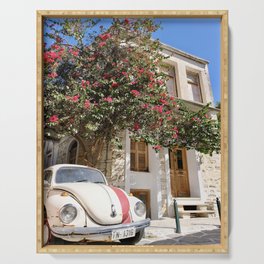 Vintage Car in Chalkio I Naxos, Greece I Travel Photography Serving Tray