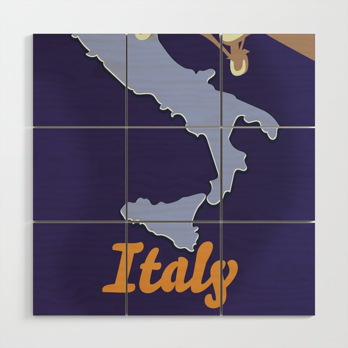 Vintage Italy travel poster. Wood Wall Art