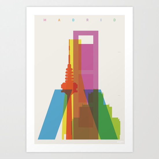 Shapes of Madrid. Accurate to scale. Art Print