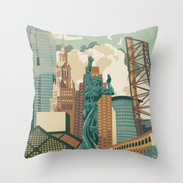 Cleveland City Scape Throw Pillow