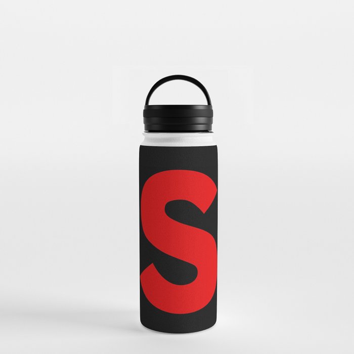 letter S (Red & Black) Water Bottle