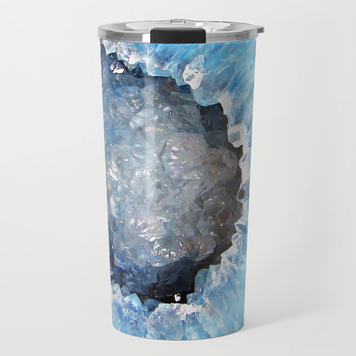 Blue Crystal Geode Travel Mug