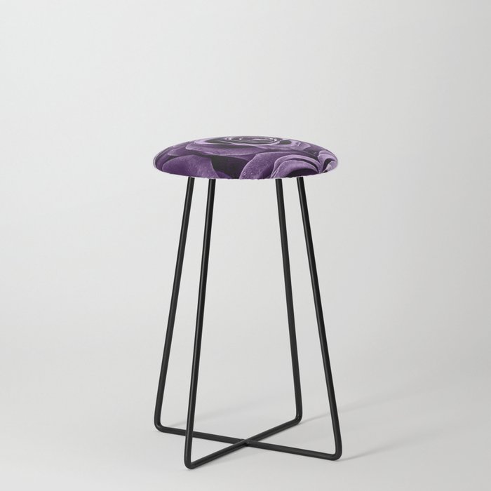 Rose Bouquet in Purple Counter Stool