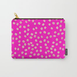 Modern rose gold glitter polka dots neon pink attern Carry-All Pouch