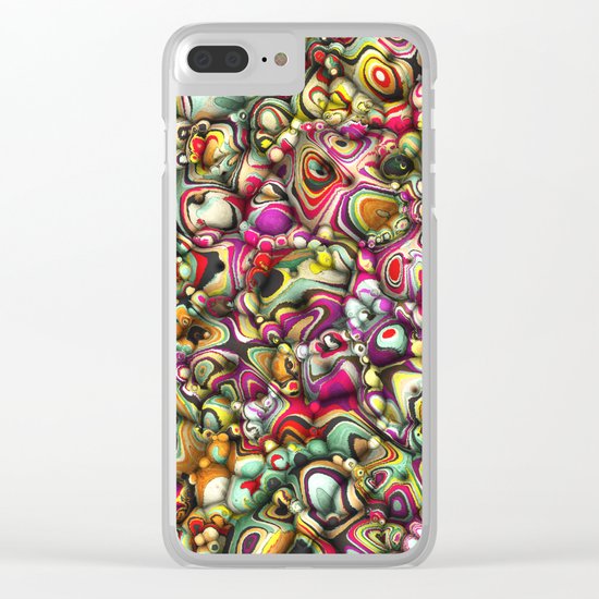 Colorful Abstract 3D Shapes Clear iPhone Case