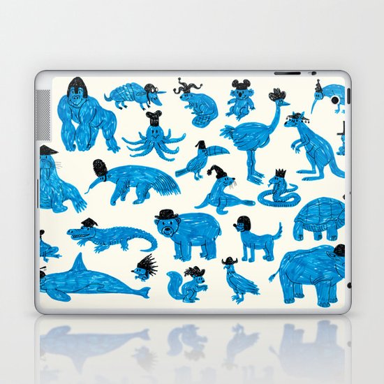 Blue Animals Black Hats Laptop & iPad Skin