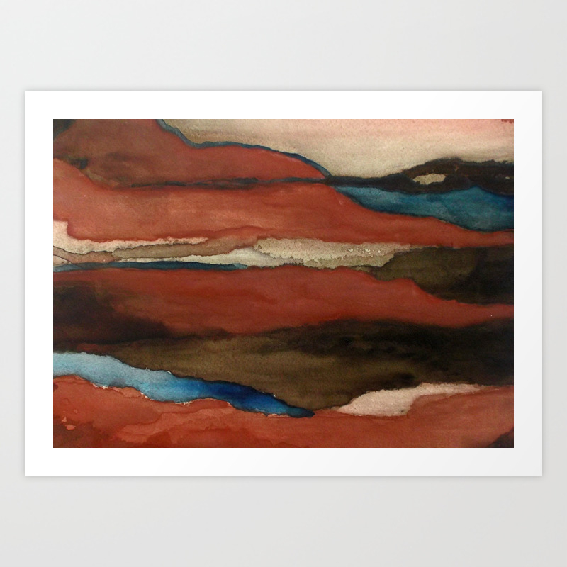 A Dark February Abstract Watercolor Painting Art Print By