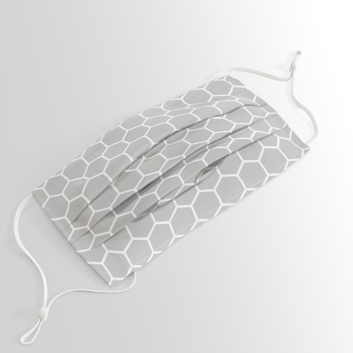 Honeycomb (White & Gray Pattern) Face Mask