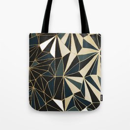 New Art Deco Geometric Pattern - Emerald green and Gold Tote Bag