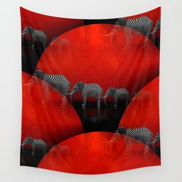 3D - abstraction - elephants- Wall Tapestry