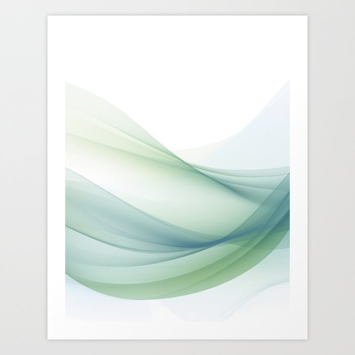 Abstract Dreamy Day Waves  Art Print