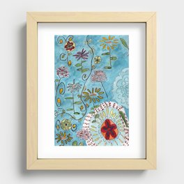 blue toile by cocoblue Recessed Framed Print