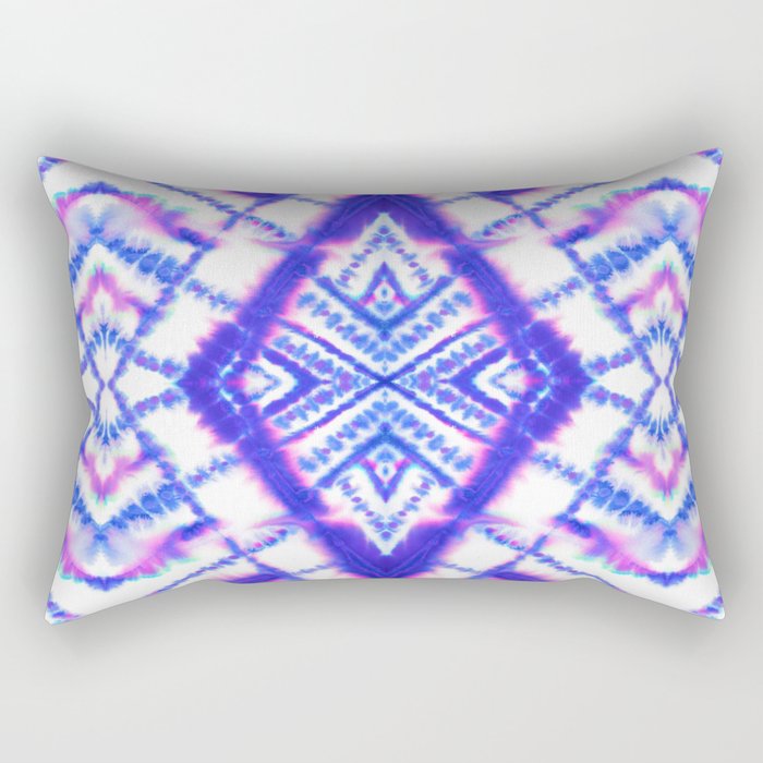 Dye Diamond Iridescent Blue Rectangular Pillow