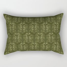 Olive Green Classic Acanthus Leaves Pattern Rectangular Pillow