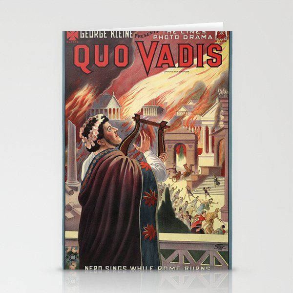 Quo Vadis Nero Sings While Rome Burns Old Movie  Stationery Cards