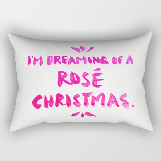 Rosé Christmas Rectangular Pillow