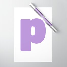 p (Lavender & White Letter) Wrapping Paper